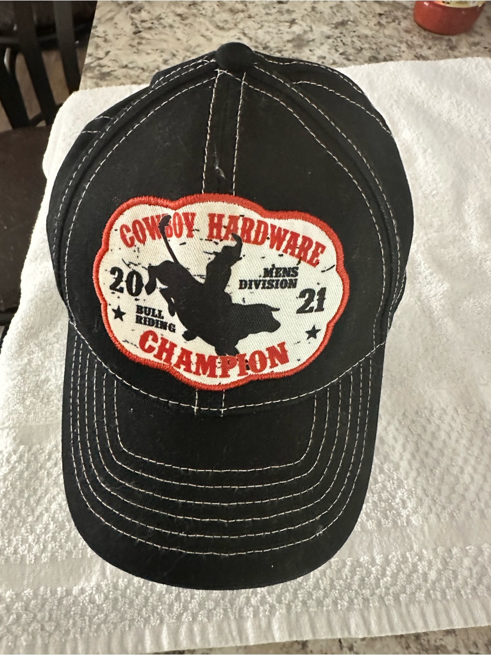Cowboy Hardware Champion Patch Black Baseball Cap youth adjustable